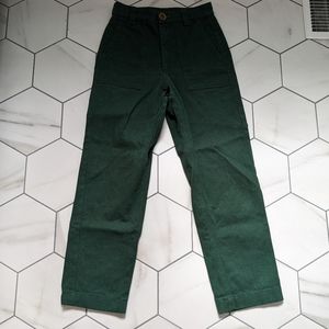 Beaton Linen Utility Pants Size 4 Forest Denim